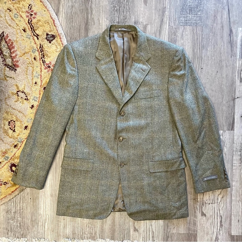 NWT Hickey Freeman Madison Blazer Green Wool and Cashmere Blend Sport Coat 42 - Picture 2 of 15